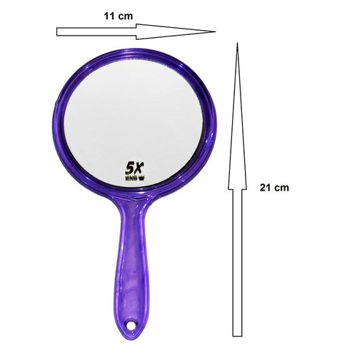 آینه آرایشی دوطرفه دستهدار بزرگنمایی 5X